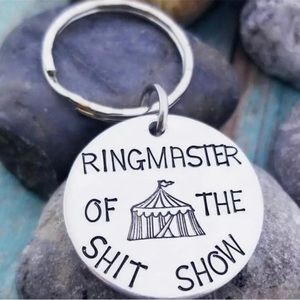 Small silver humorous/funny keychain “Ring Master of the Shit Show”!